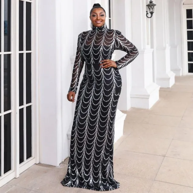 Long Dress Plus Size Round Neck