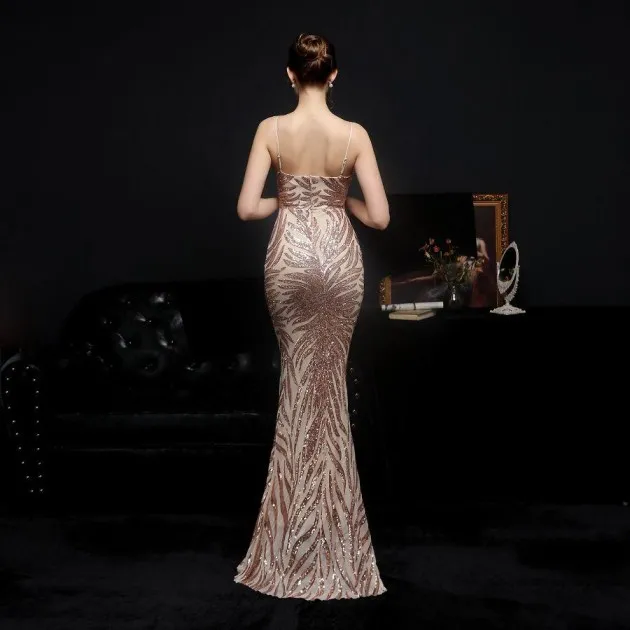 Sequined Mermaid Evening Dress