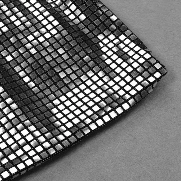 Silver Sequined Long Sleeve Fashion Dress