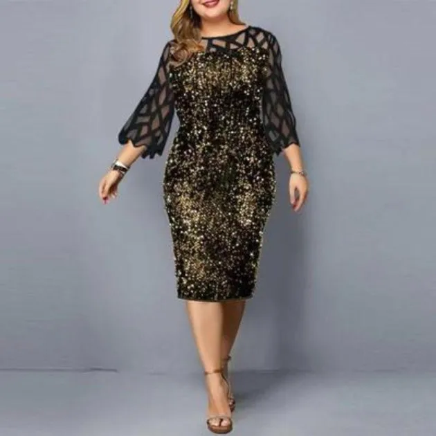 Plus Size Sequin Party Dress