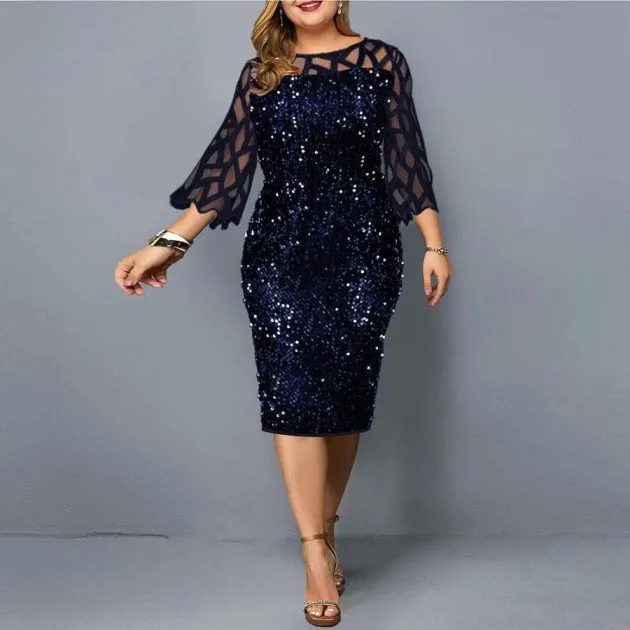 Plus Size Sequin Party Dress