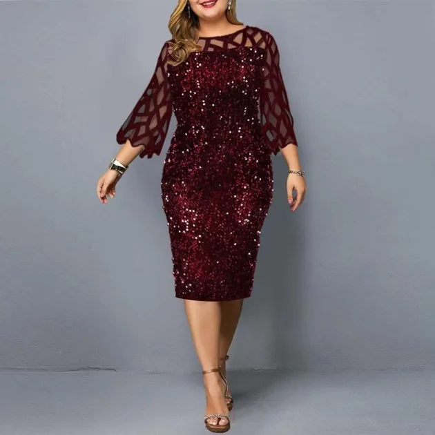 Plus Size Sequin Party Dress