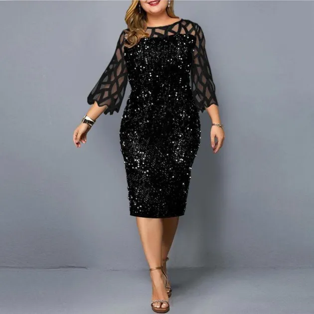 Plus Size Sequin Party Dress