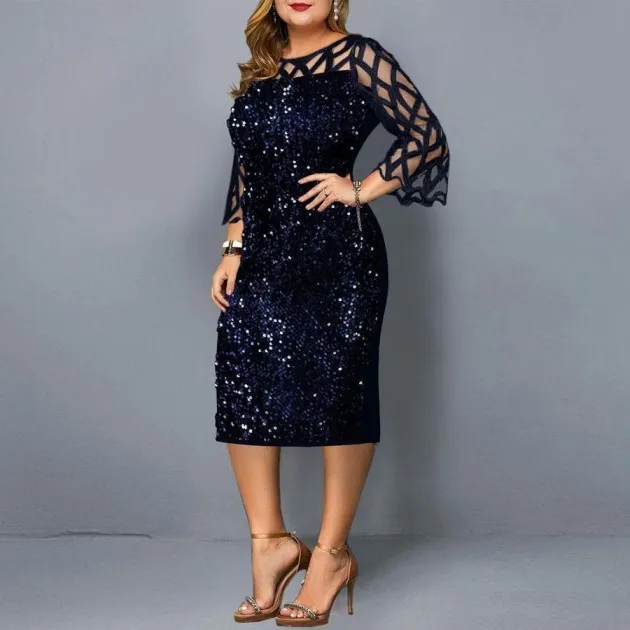 Plus Size Sequin Party Dress