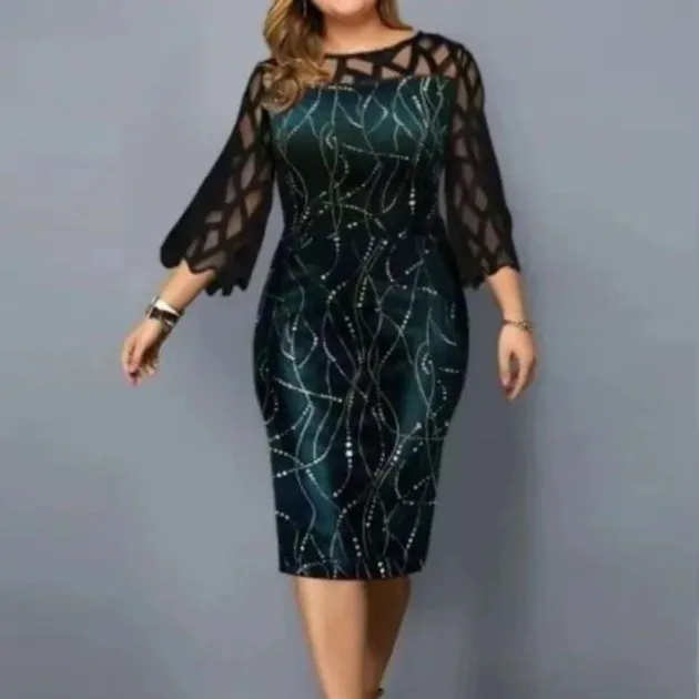 Plus Size Sequin Party Dress