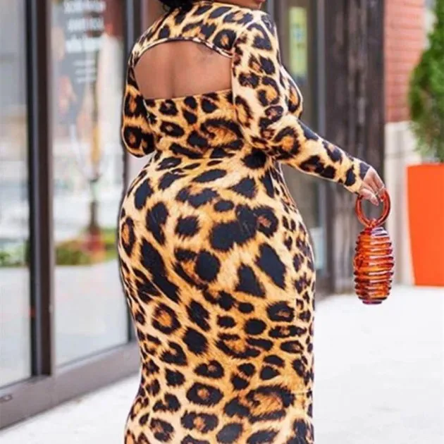 Ladies Leopard Printed Hip Skirt