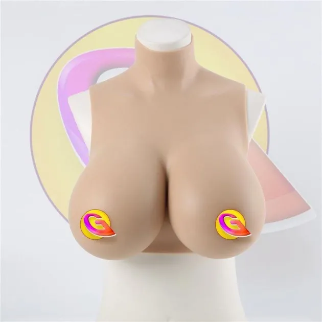 Silicone Breast Plates Short High Collar Filled CD Cross-dressing breast prosthetics