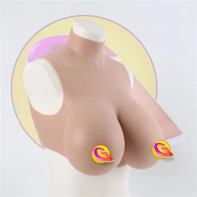 Silicone Breast Plates Short High Collar Filled CD Cross-dressing breast prosthetics