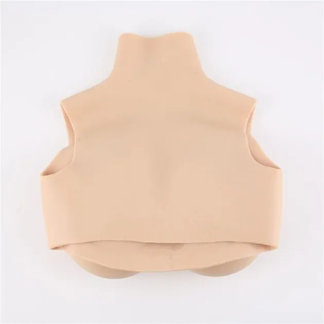 Silicone Breast Plates Short High Collar Filled CD Cross-dressing breast prosthetics