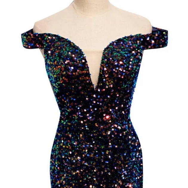Long Temperament Fishtail Sequins Dignified Banquet Trailing Skirt