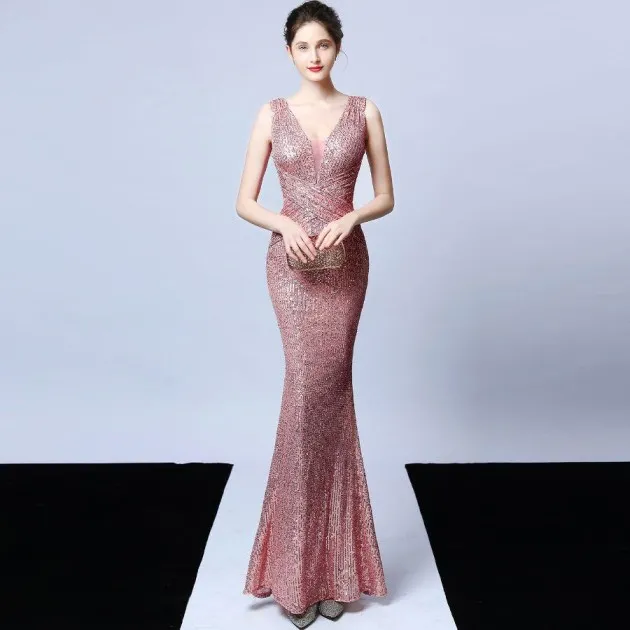 Banquet Temperament Elegant Long Sleeve Sequins