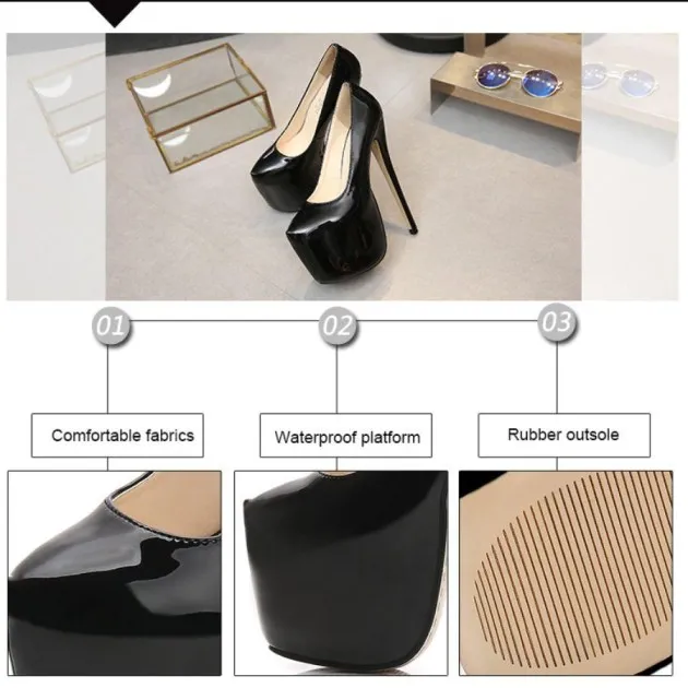 Large Size Super High Heels Waterproof Penelope
