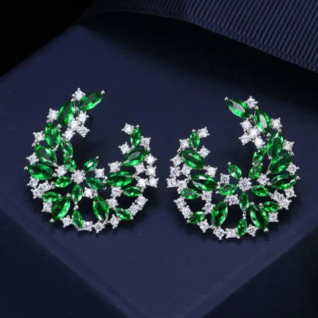 Accesorios de diseño austriaco Pendientes de botón de joyerÃa de cristal con circonita cúbica