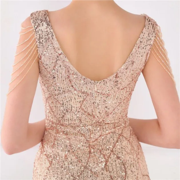 Banquet Evening Dress Magic Color Beads Short