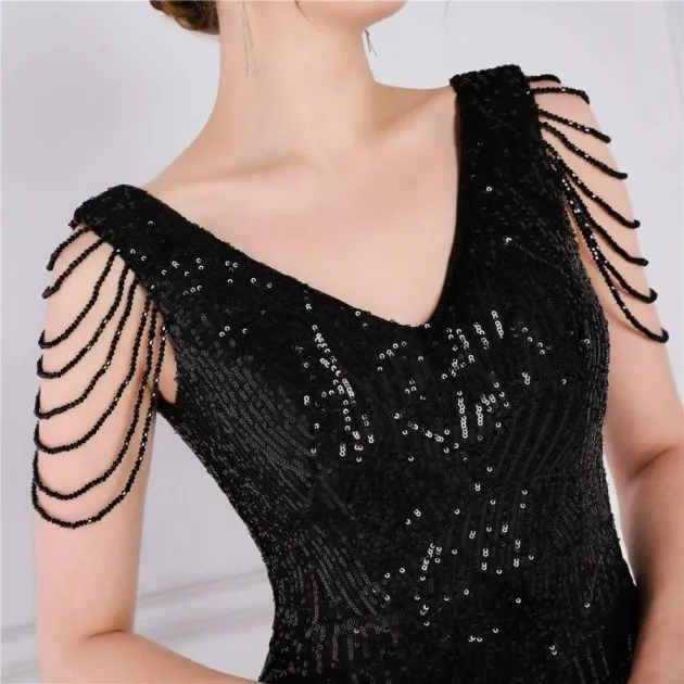 Banquet Evening Dress Magic Color Beads Short