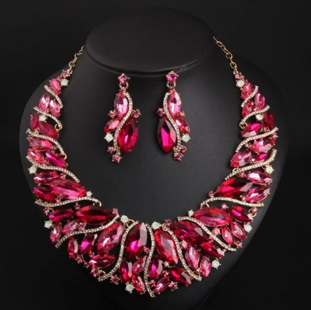 Crystal Necklace Earring Set