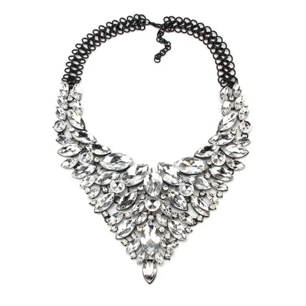 Lichtmetalen Strass Ketting Luxe Vol Diamanten Trui Ketting