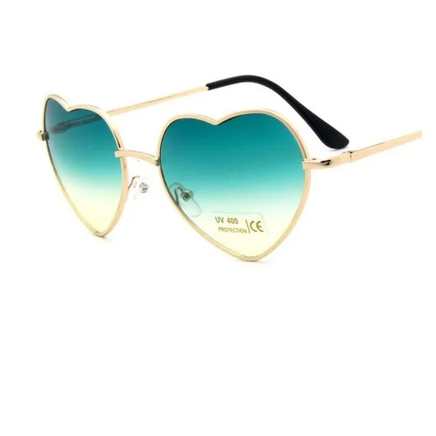 Womens Retro Color Gradient Love Sunglasses