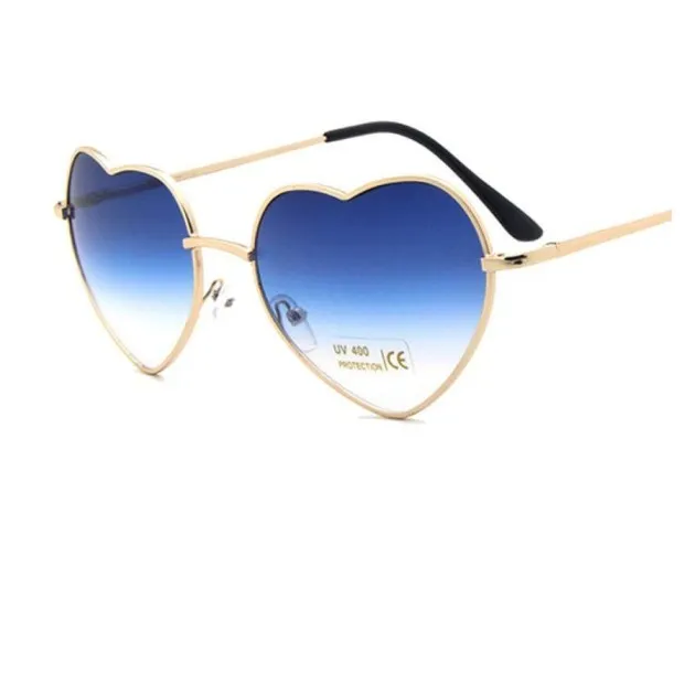 Womens Retro Color Gradient Love Sunglasses