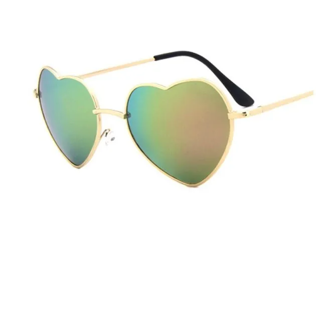 Womens Retro Color Gradient Love Sunglasses