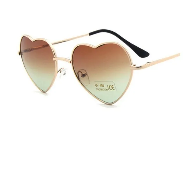Womens Retro Color Gradient Love Sunglasses