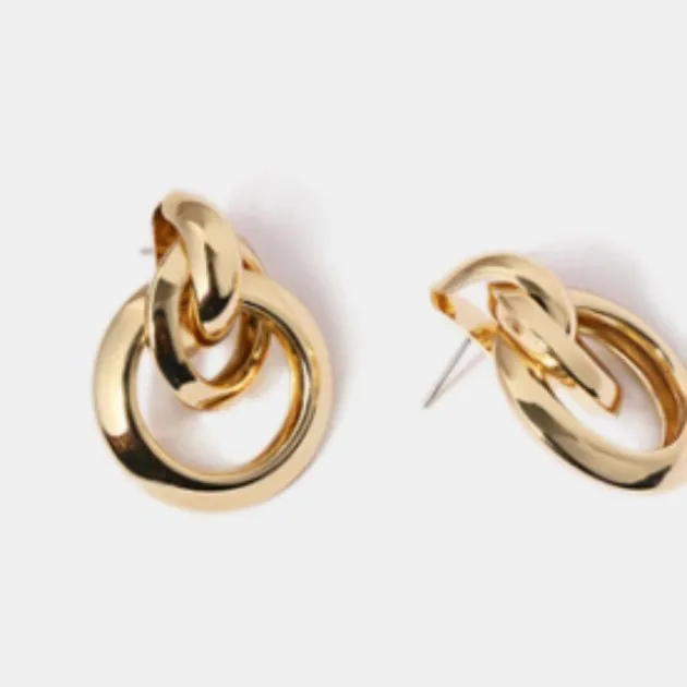 Aretes Atmósfera Metal Anillo Hebilla Hueco