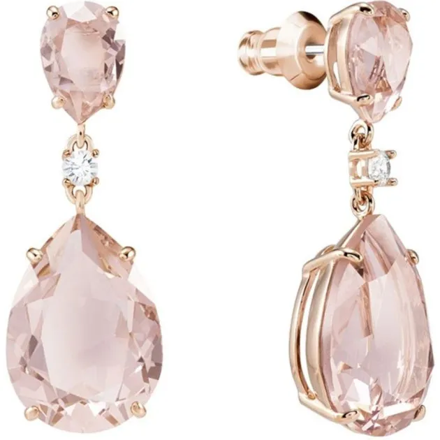 Aretes colgantes de cristal simples