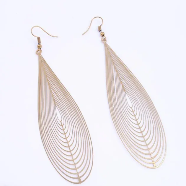 Openwork water drops colorful earrings