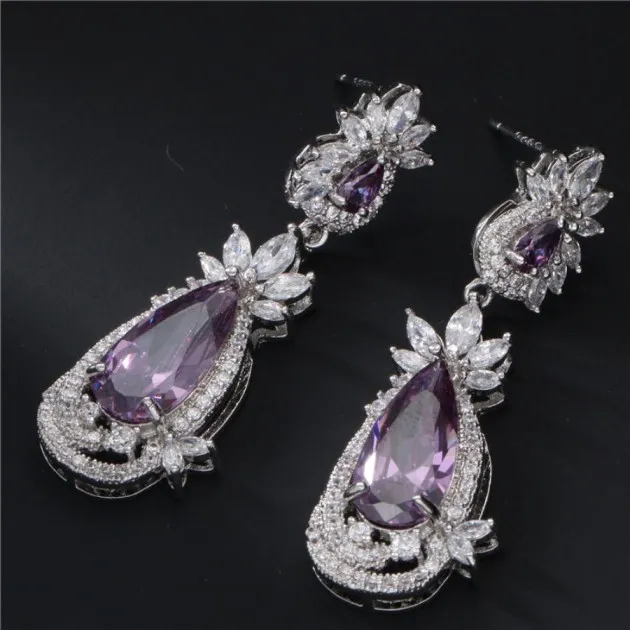 Fashion Retro Zircon Color Drop Earrings