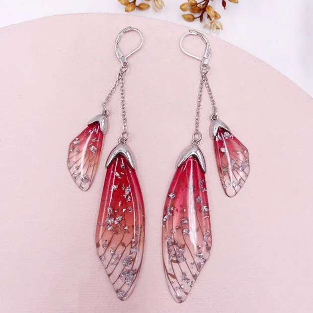 Temperament Long Butterfly Crystal Earrings&nbsp;