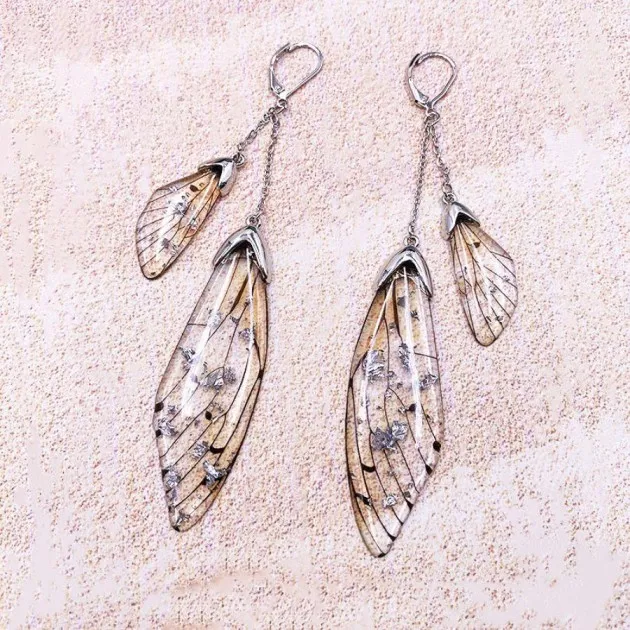 Temperament Long Butterfly Crystal Earrings 