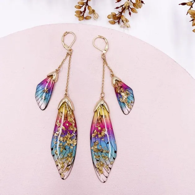 Temperament Long Butterfly Crystal Earrings 