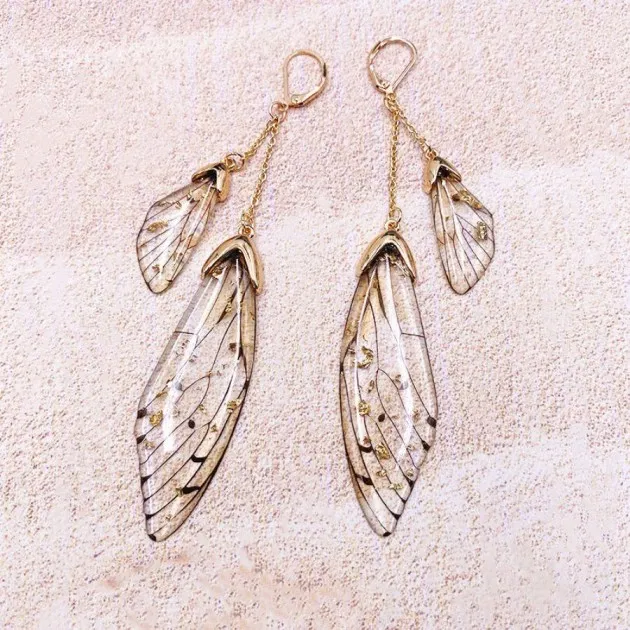 Temperament Long Butterfly Crystal Earrings 