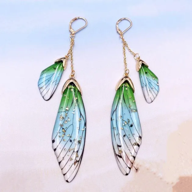Temperament Long Butterfly Crystal Earrings 