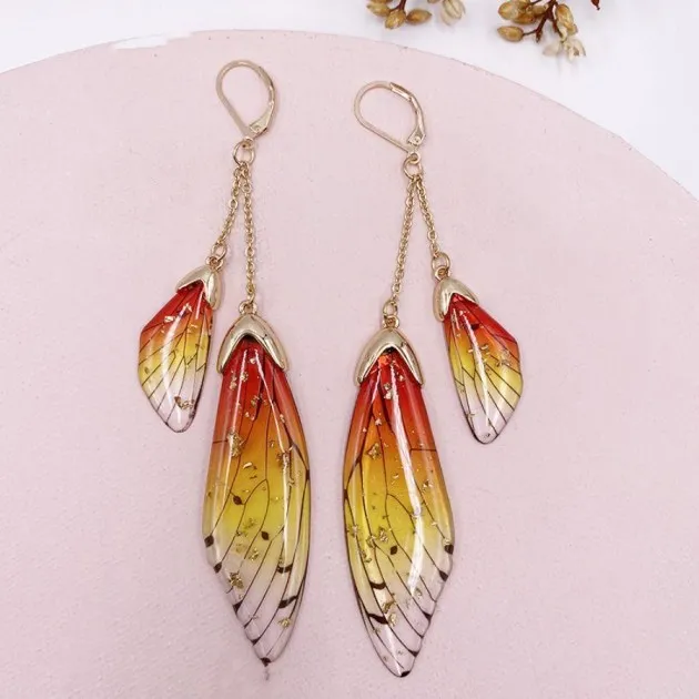 Temperament Long Butterfly Crystal Earrings 