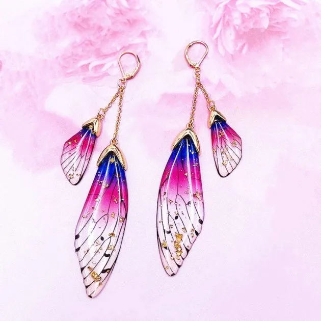 Temperament Long Butterfly Crystal Earrings 