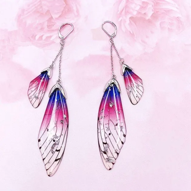 Temperament Long Butterfly Crystal Earrings 