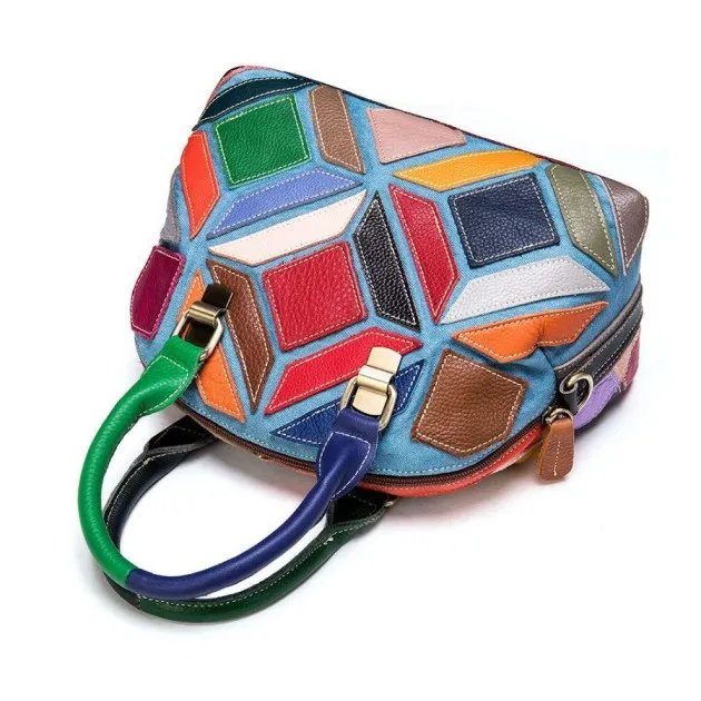 Head Layer Color Leather Cross - Slung Handbag