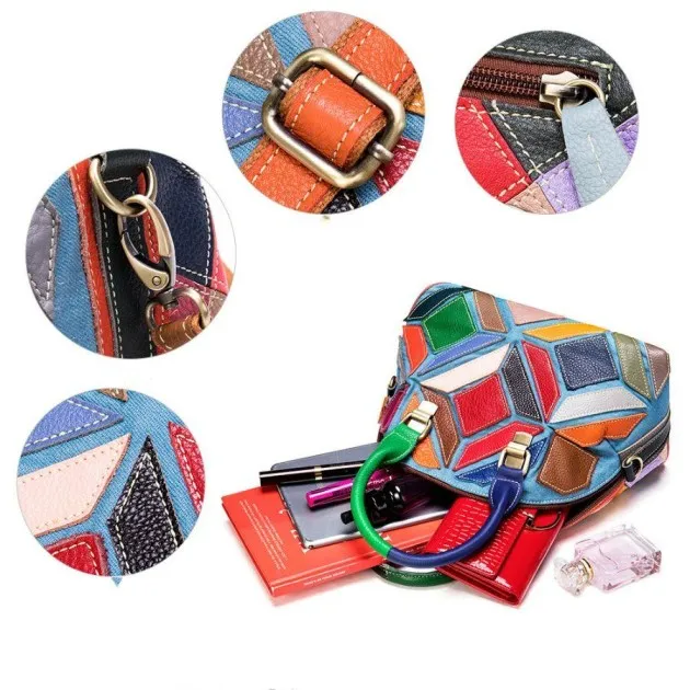 Head Layer Color Leather Cross - Slung Handbag