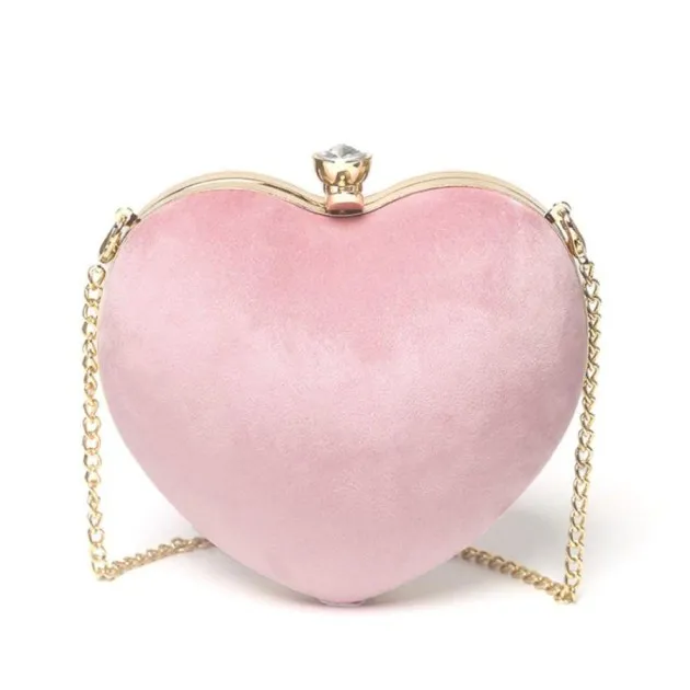 Bolso de mano con cadena en forma de corazón