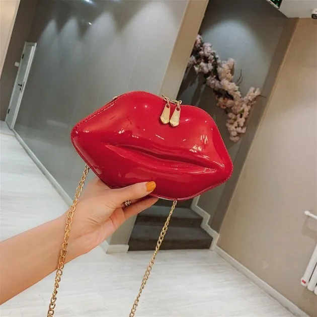 Bolso de hombro pequeño con cadena de moda Labios