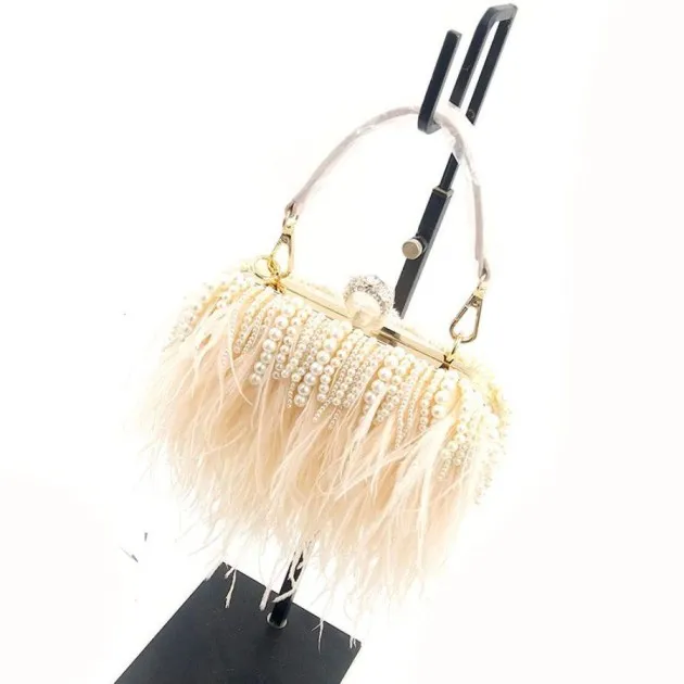 Ostrich Hair Bag Fashion Clutch Bag