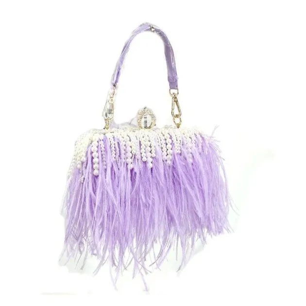 Bolso de pelo de avestruz Bolso de embrague de moda