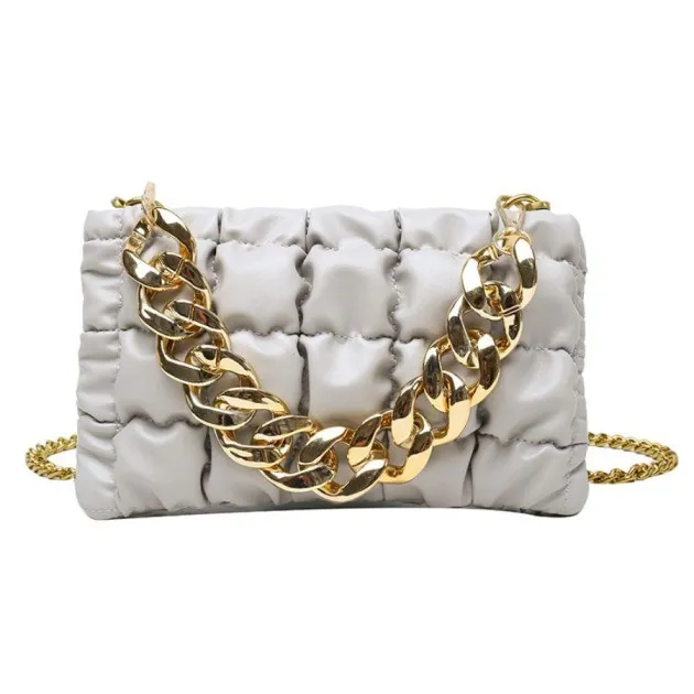 Lattice Thick Chain Portable Small Square Bag