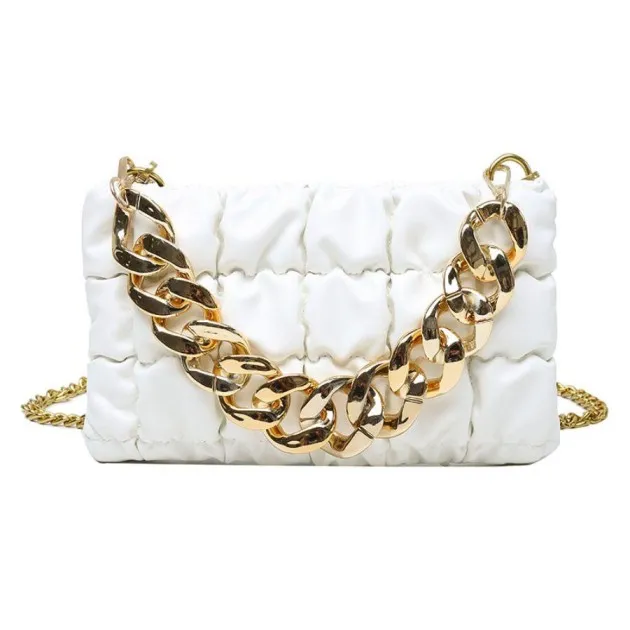 Lattice Thick Chain Portable Small Square Bag