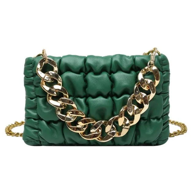 Lattice Thick Chain Portable Small Square Bag