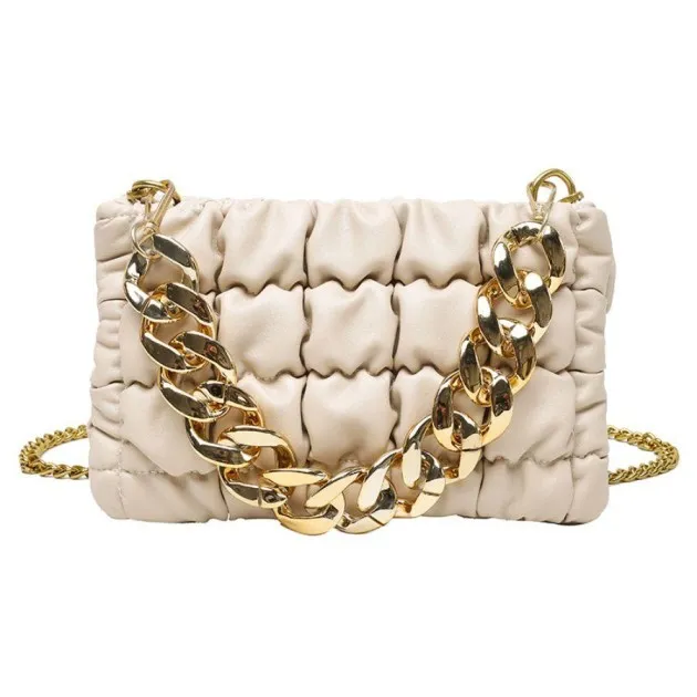 Lattice Thick Chain Portable Small Square Bag