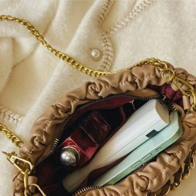 Lattice Thick Chain Portable Small Square Bag