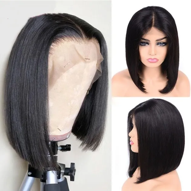 Front lace black short straight hair Camila