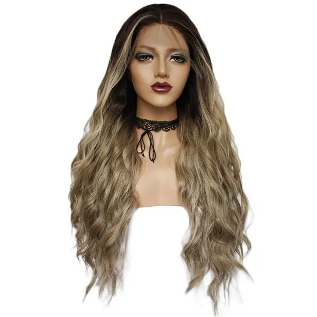 Madelyn Chemical fiber front lace gradient long curly wig